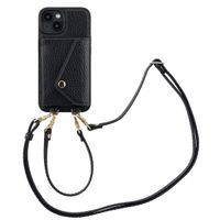 Selencia Coque de télephone Sera avec cordon et porte-cartes enveloppe Apple iPhone 14 - Noir