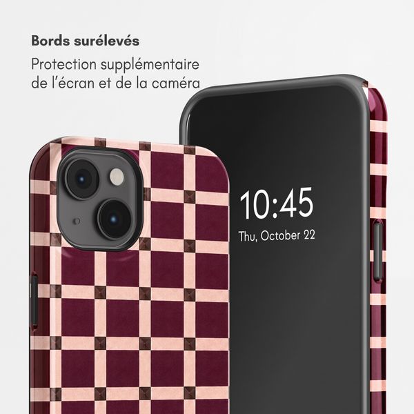Selencia Coque arrière Vivid Apple iPhone 14 - Check This Burgundy