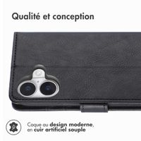 imoshion Étui de télephone portefeuille de luxe Apple iPhone 16 - Noir