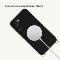 Selencia Coque arrière Rivièra avec MagSafe avec crochets amovibles Samsung Galaxy S23 - Velvet Black