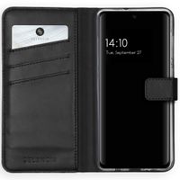 Selencia Étui portefeuille en cuir véritable Samsung Galaxy A51 - Noir