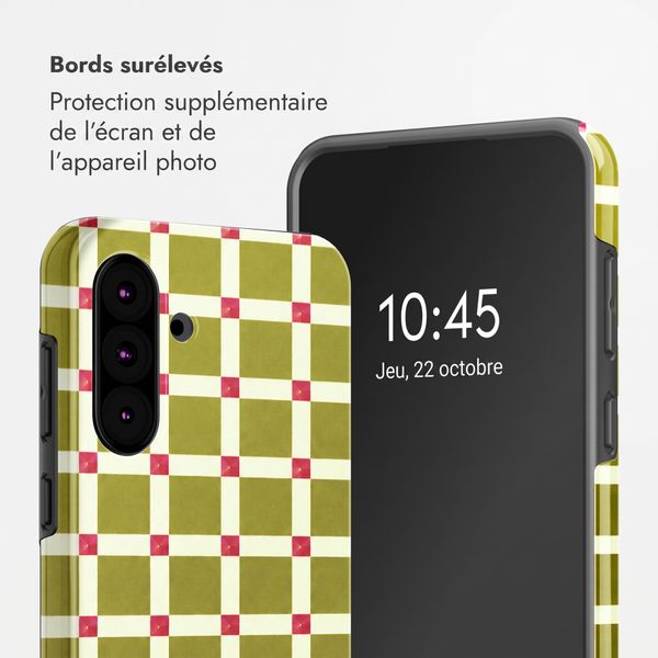 Selencia Coque arrière Vivid Samsung Galaxy A36 / A56 - Check This Olive
