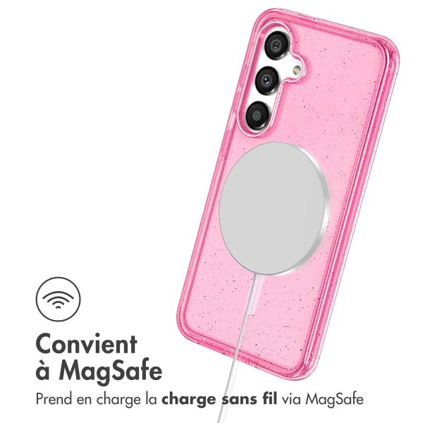 imoshion Coque Pailletée avec MagSafe Samsung Galaxy S25 - Paillettes Rose