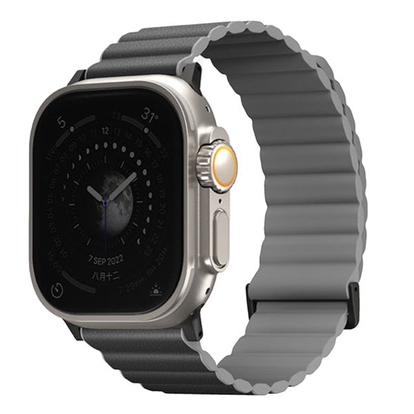 Uniq Bracelet Revix Premium Edition réversible Apple Watch | 44/45/46/49 mm - Charcoal / Ash Grey
