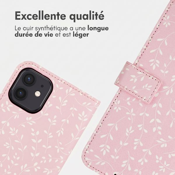 imoshion Étui de télephone portefeuille Design Apple iPhone 12 (Pro) - Pink Bazaar Flowers