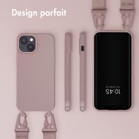 Selencia Coque silicone avec cordon amovible Apple iPhone 15 - Sand Pink