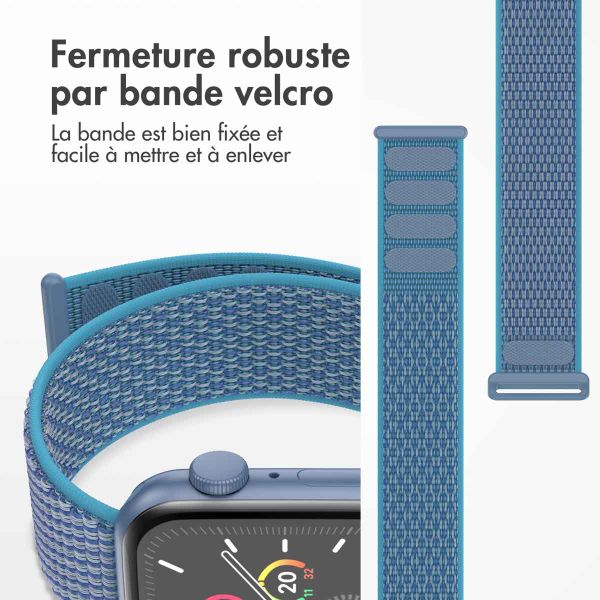 imoshion Bracelet en nylon Apple Watch | 44/45/46/49 mm - Marine Blue