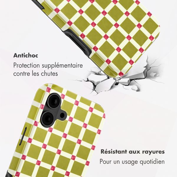 Selencia Coque arrière Vivid avec MagSafe Apple iPhone 16 - Check This Olive