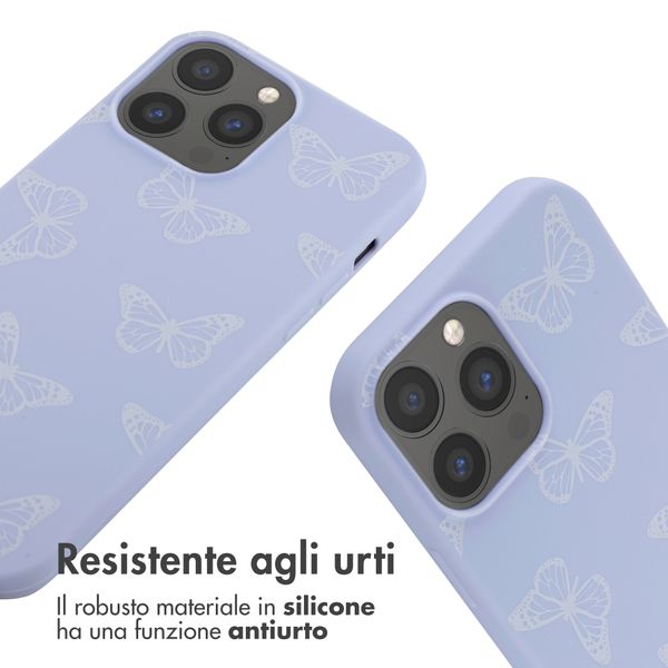 imoshion Coque design en silicone avec cordon Apple iPhone 13 Pro Max - Butterfly