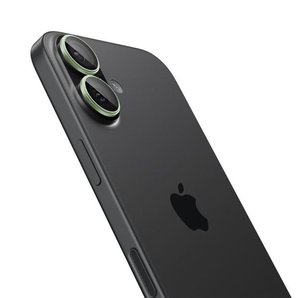 Spigen Optik Pro EZ Fit Lens Protector - Protection d'objectif de caméra (lot de 2) Apple iPhone 17 / 16 Plus - Vert