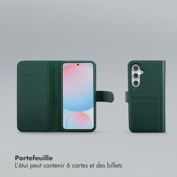 Selencia Étui portefeuille amovible Olyn avec MagSafe Samsung Galaxy S24 FE - Vert