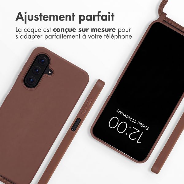 imoshion Coque en silicone avec cordon Samsung Galaxy A37 (5G) - Marron