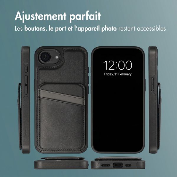 imoshion Coque arrière avec porte-cartes et support Apple iPhone 17e / 16e - Noir