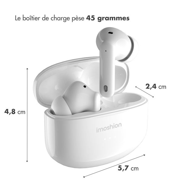 imoshion Aura Pro Écouteurs intra-auriculaires sans fil - Réduction active du bruit (ANC) - Blanc