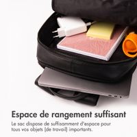 Accezz Leather Sac à dos ordinateur 16 pouces - Noir