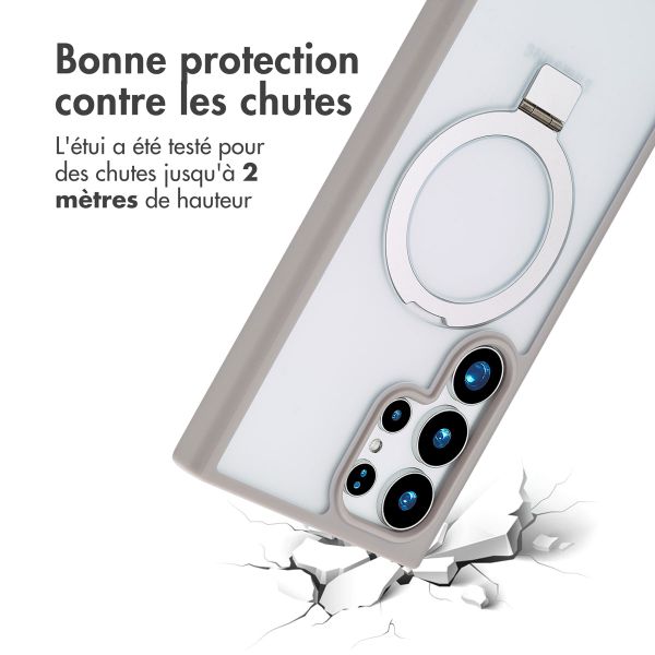 Accezz Coque Ring Stand avec MagSafe Samsung Galaxy S24 Ultra - Gris