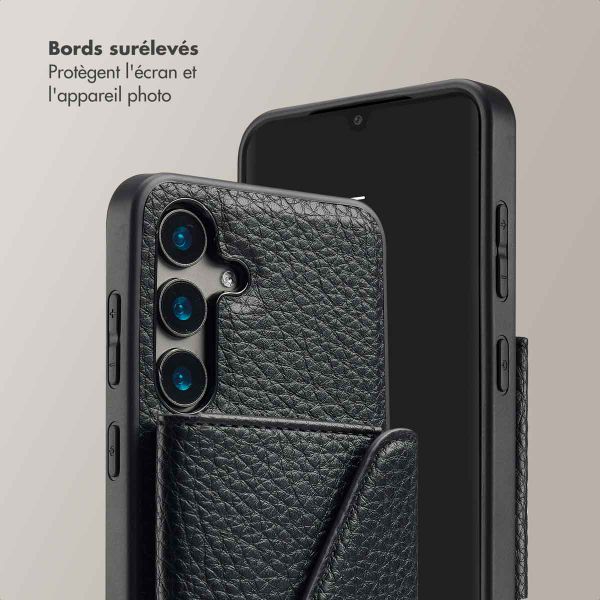 Selencia Coque de télephone Sera avec cordon et porte-cartes enveloppe Samsung Galaxy S24 - Noir