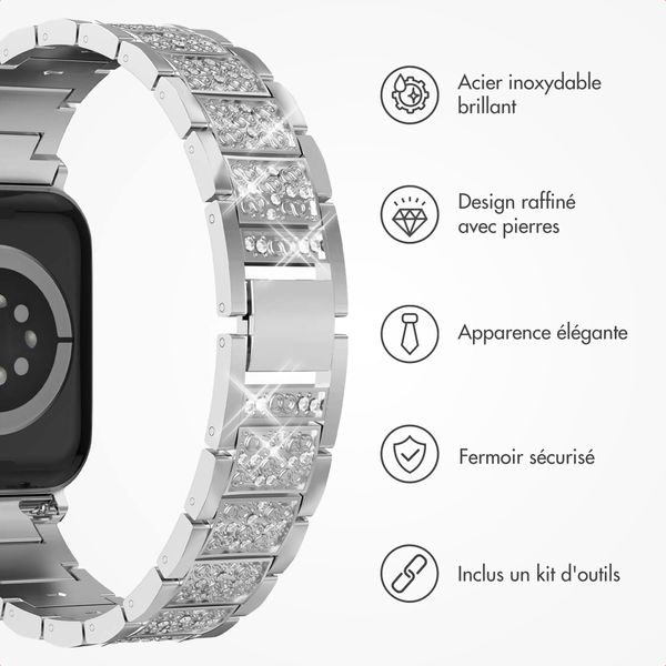 Selencia Bracelet à maillons scintillants Apple Watch | 38/40/41/42 mm - Argent