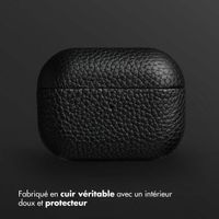 Accezz Coque en cuir véritable  Apple Airpods Pro - Noir