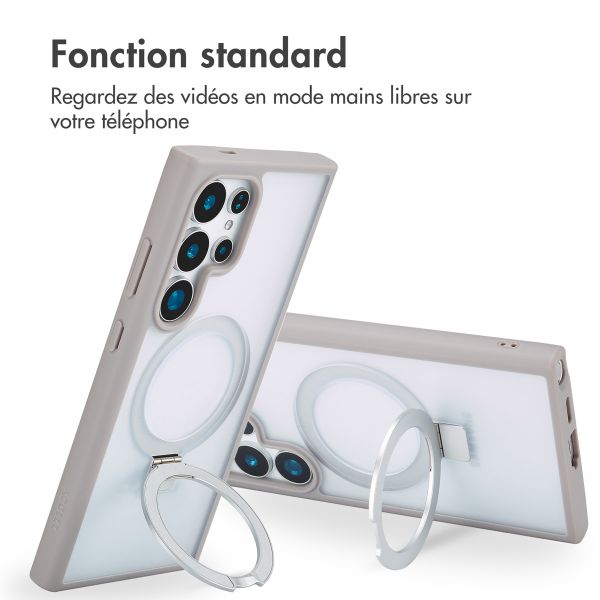 Accezz Coque Ring Stand avec MagSafe Samsung Galaxy S24 Ultra - Gris