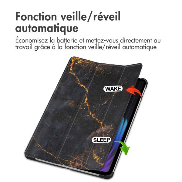 imoshion Coque tablette Design Trifold Xiaomi Pad 7 / 7 Pro / 8 / 8 Pro - Black Marble