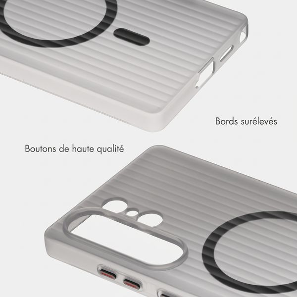 Accezz Coque arrière Lite avec MagSafe | Fluted | Samsung Galaxy S25 Ultra - Gris