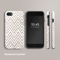 Selencia Coque arrière Vivid Apple iPhone SE (2022 / 2020) / 8 / 7 - Beige Zigzag