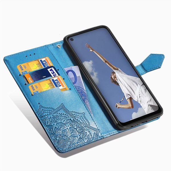 Etui de télephone portefeuille Mandala Oppo A52 / Oppo A72 / Oppo A92 - Turquoise