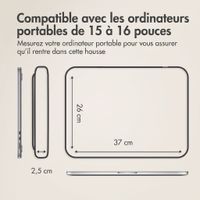 Accezz Pochette ordinateur Leather avec fermeture éclair 15-16 pouces - Cognac
