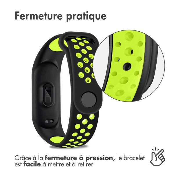 imoshion Bracelet sport silicone Xiaomi Mi Band 5 / 6 - Black & Lime