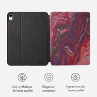 Selencia Coque tablette Vivid Apple iPad 11 (2025) 11 pouces A16 / iPad 10 (2022) 10.9 pouces - Marble Plum