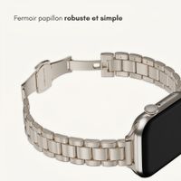 Selencia Bracelet à maillons fin en acier Apple Watch | 38/40/41/42 mm - Lumière stellaire