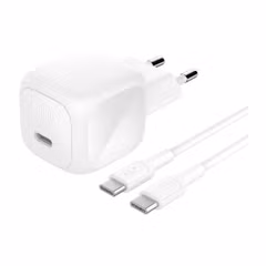 Belkin Chargeur USB-C compact BoostCharge 45W avec câble USB-C vers USB-C - 1 mètre - Blanc