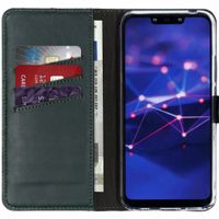 Selencia Étui portefeuille en cuir véritable Huawei Mate 20 Lite - Vert