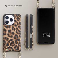 Selencia Coque de télephone Nova avec cordon et porte-cartes Apple iPhone 16 Pro - Leopard