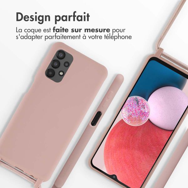 imoshion Coque en silicone avec cordon Samsung Galaxy A13 (4G) - Sand Pink