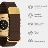 imoshion Bracelet magnétique en cuir synthétique Apple Watch | 38/40/41/42 mm - Marron