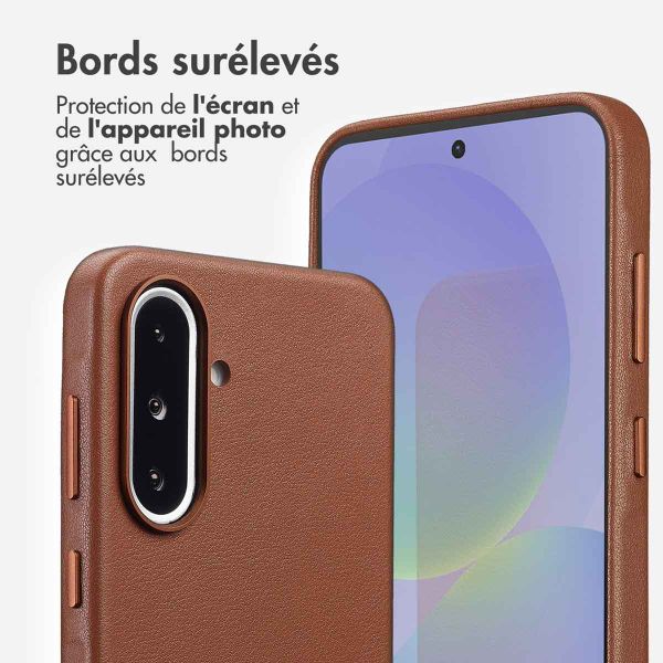 Accezz Coque arrière en cuir avec MagSafe Samsung Galaxy A36 / A56 - Sienna Brown