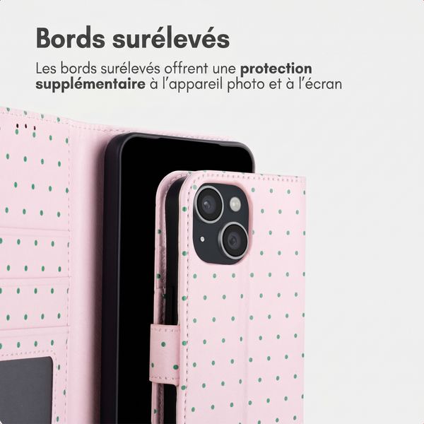 imoshion Étui de télephone portefeuille Design Apple iPhone 13 - Happy Dots