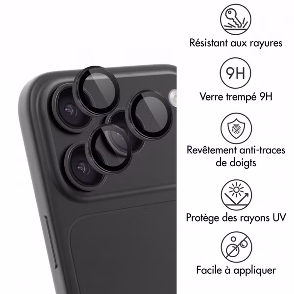 imoshion Lot de 2 protections d'objectif de caméra pour Apple iPhone 18 Pro / 18 Pro Max - Noir