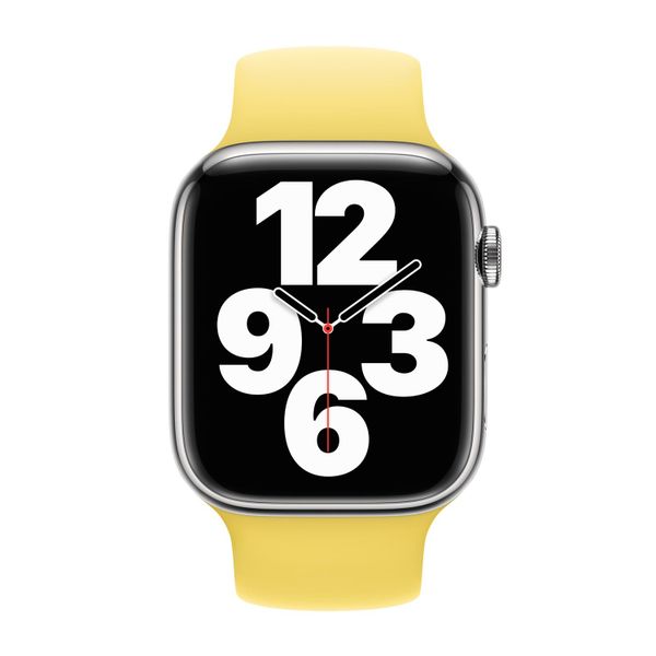 Apple Bracelet Boucle unique en Silicone Apple Watch | 44/45/46/49 mm - Taille 8 - Lemon Zest