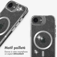 imoshion Coque arrière transparente Pailletée avec MagSafe Apple iPhone 17e / 16e - Argent