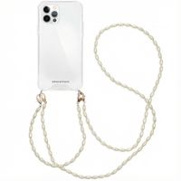 imoshion Coque avec dragonne + bracelet - Perles Apple iPhone 12 (Pro) - Transparent