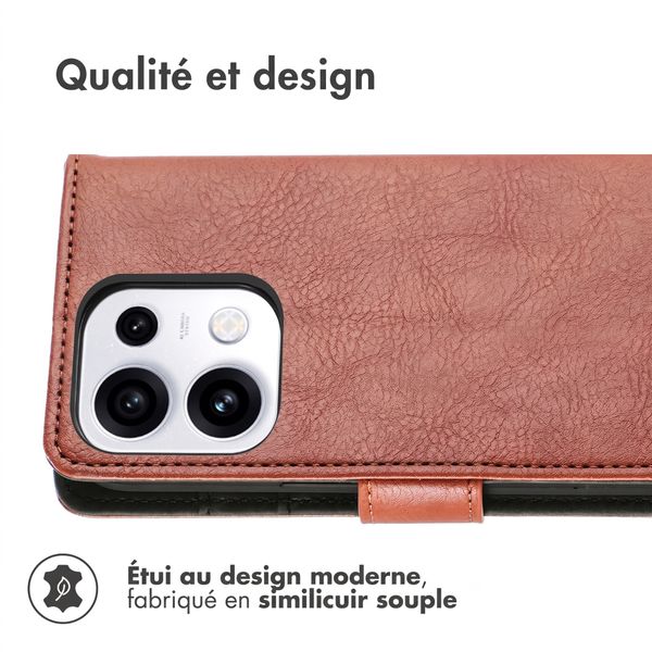 imoshion Étui de télephone portefeuille de luxe Oppo Reno 16 F - Marron foncé