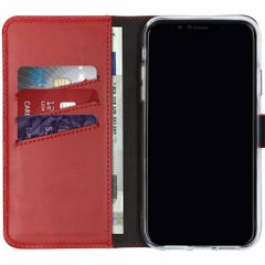 Selencia Étui portefeuille en cuir véritable Apple iPhone Xr - Rouge