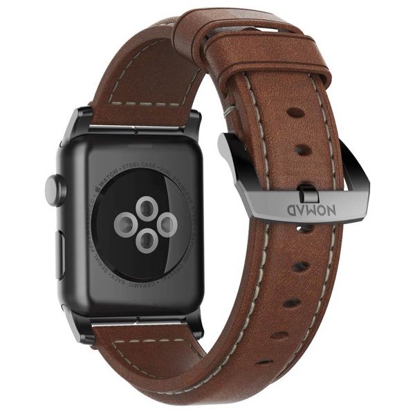 Nomad Bracelet traditionnel en cuir Apple Watch | 44/45/46/49 mm - Brown / Black