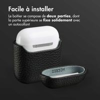 Accezz Coque en cuir véritable  Apple Airpods 1 / 2 - Noir