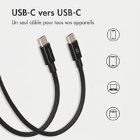 imoshion Câble USB-C vers USB-C Tressé 100 W - 2 mètres - Noir
