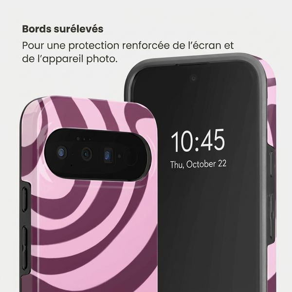Selencia Coque arrière Vivid avec MagSafe Google Pixel 11 Pro - Wavy Swirl Pink Plum