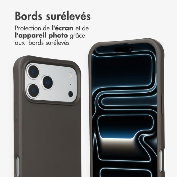 imoshion Coque arrière Color avec cordon amovible et MagSafe Apple iPhone 17 Pro Max - Black Coffee